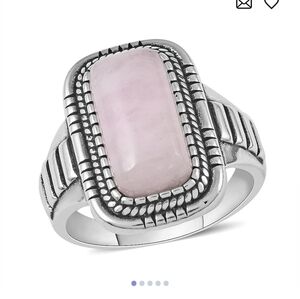 🆕️ Marropino Morganite Cushion Ring in Black Oxidized Silvertone  5.80 ct